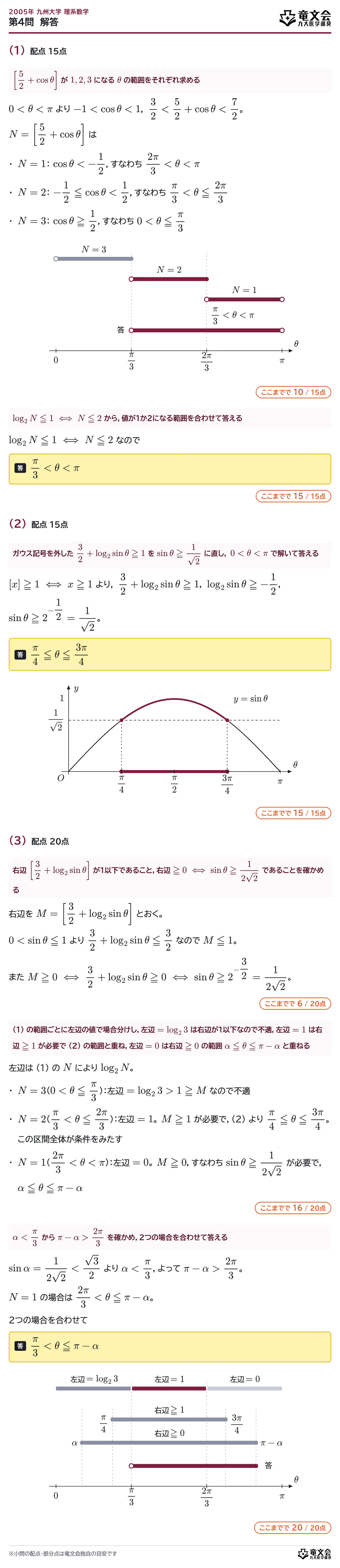2005年九州大学理系数学 第4問 解答・解説