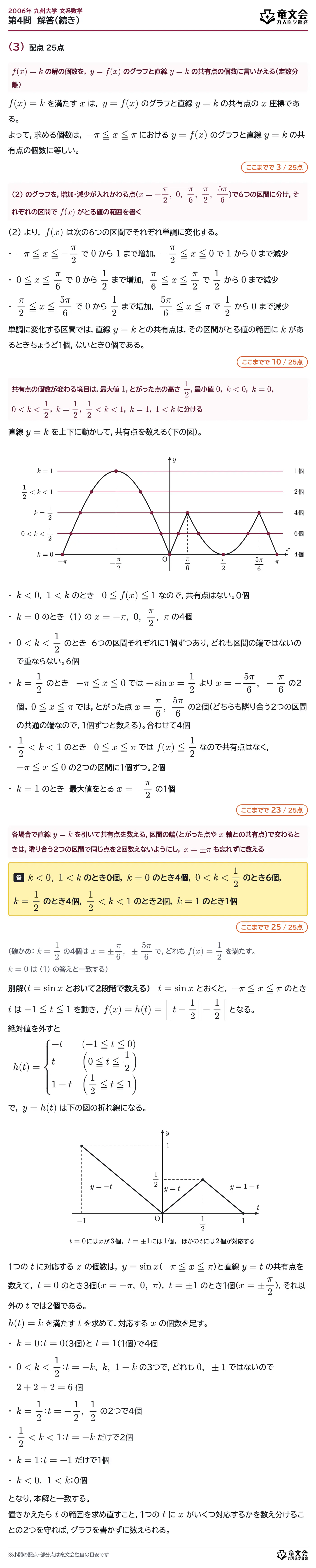 2006年九州大学文系数学 第4問 解答・解説(続き)