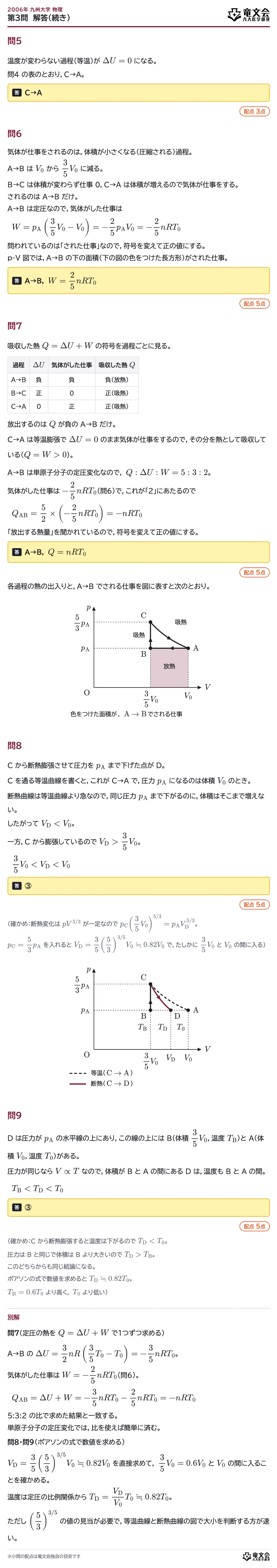 2006年九州大学物理 第3問 解答・解説(続き)