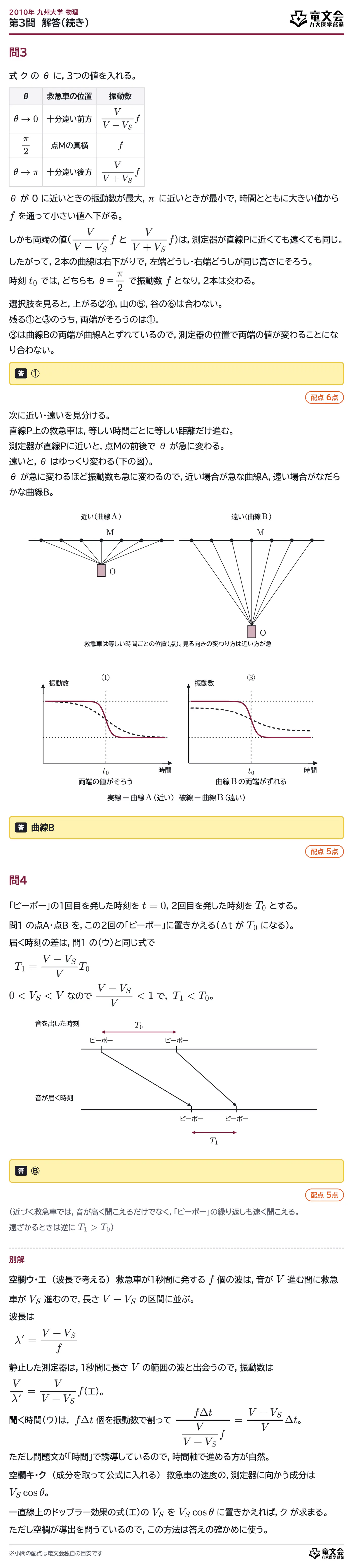 2010年九州大学物理 第3問 解答・解説(続き)