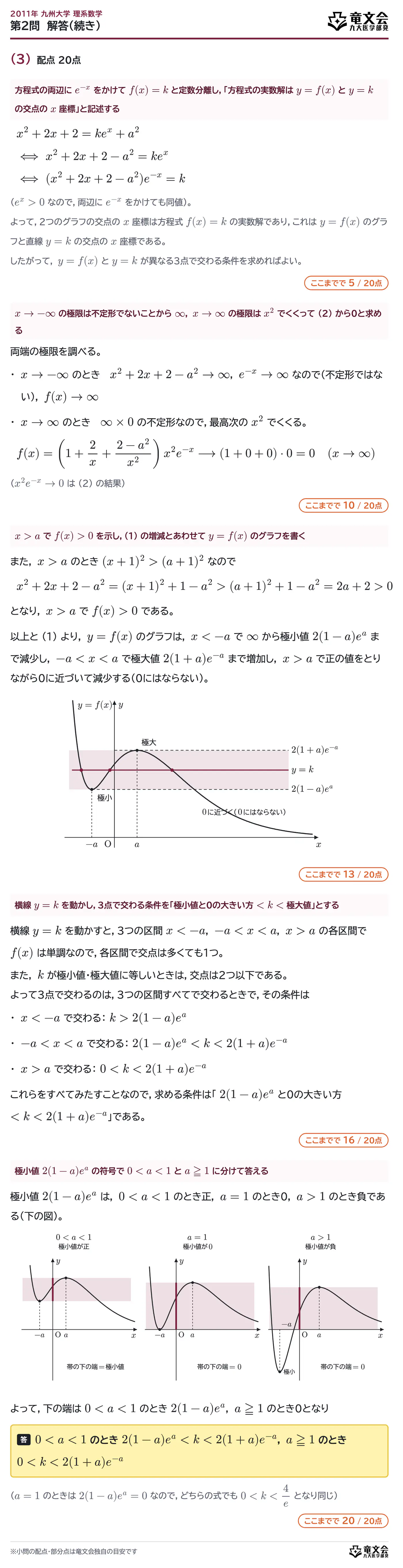 2011年九州大学理系数学 第2問 解答・解説(続き)