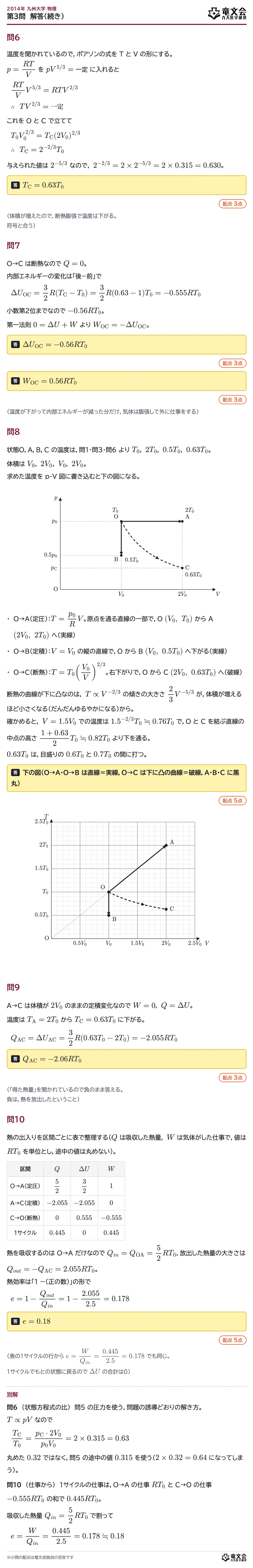 2014年九州大学物理 第3問 解答・解説(続き)