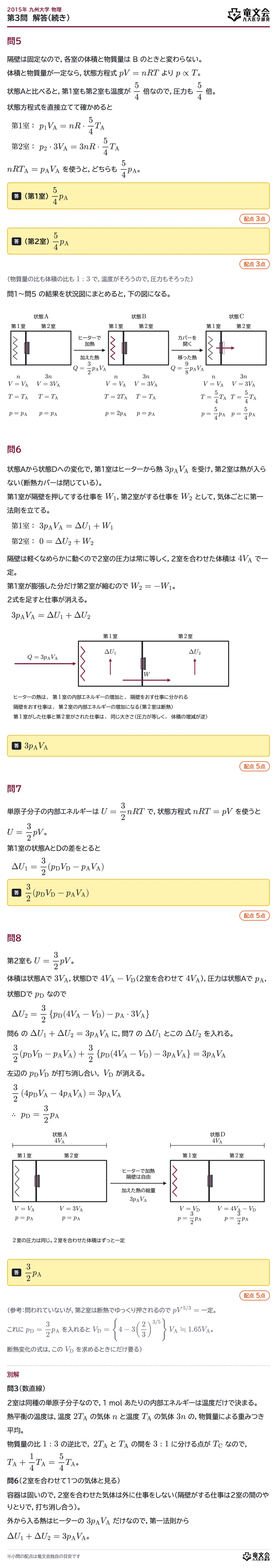 2015年九州大学物理 第3問 解答・解説(続き)