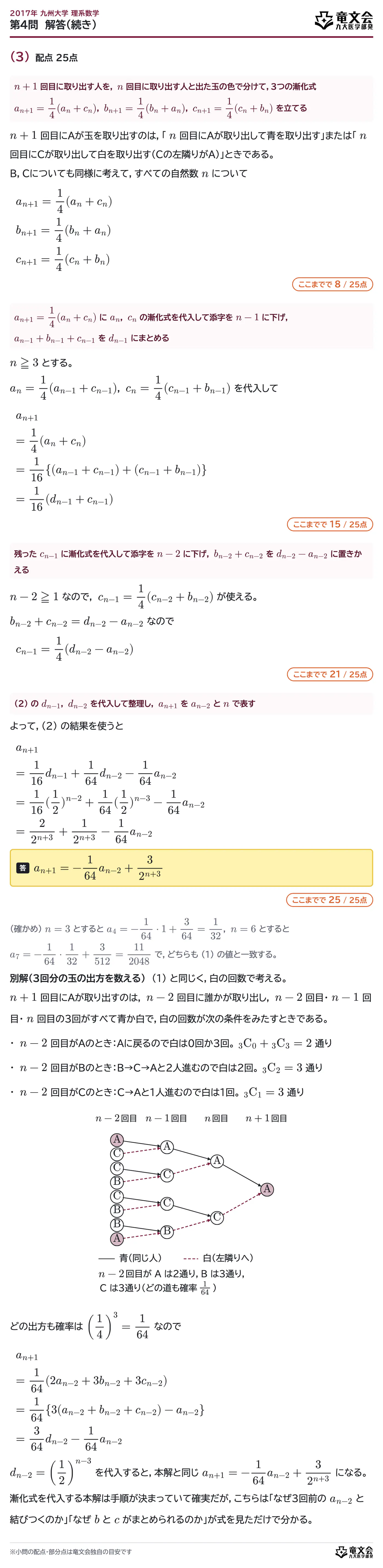2017年九州大学理系数学 第4問 解答・解説(続き)