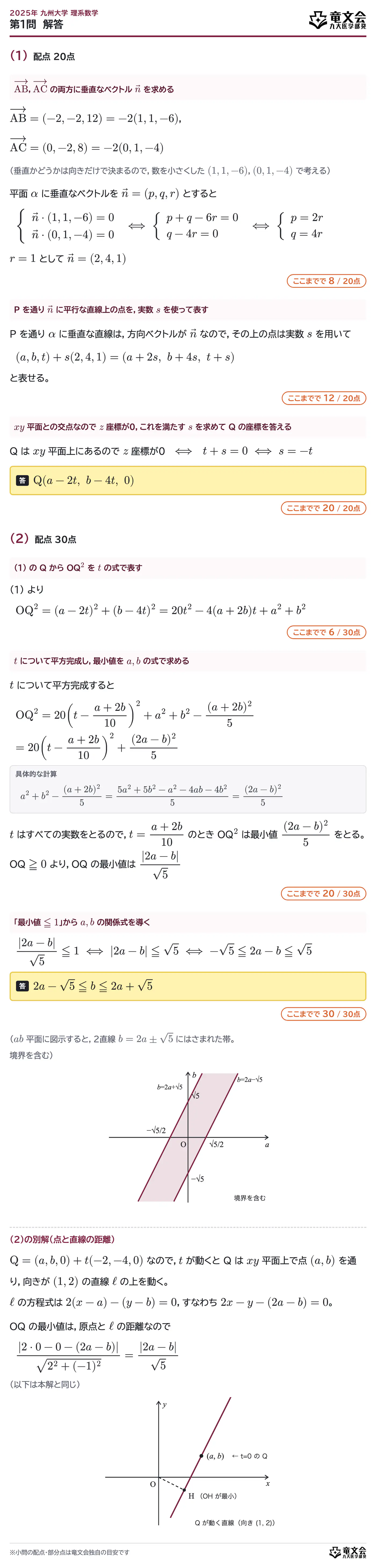 2025年九州大学理系数学 第1問 解答・解説